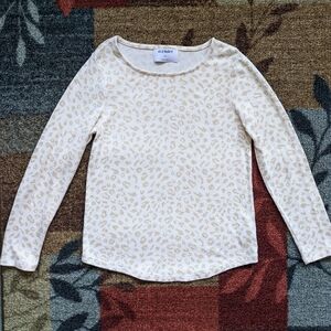 ❤️ Old Navy Cream and Gold Long Sleeve Tee For Juniors Size M